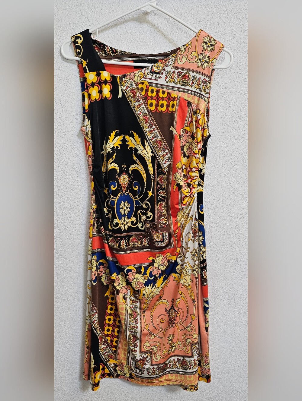 Perceptions New York Dress Size Medium 6 baroque Sheath Unique Colorful ruched m